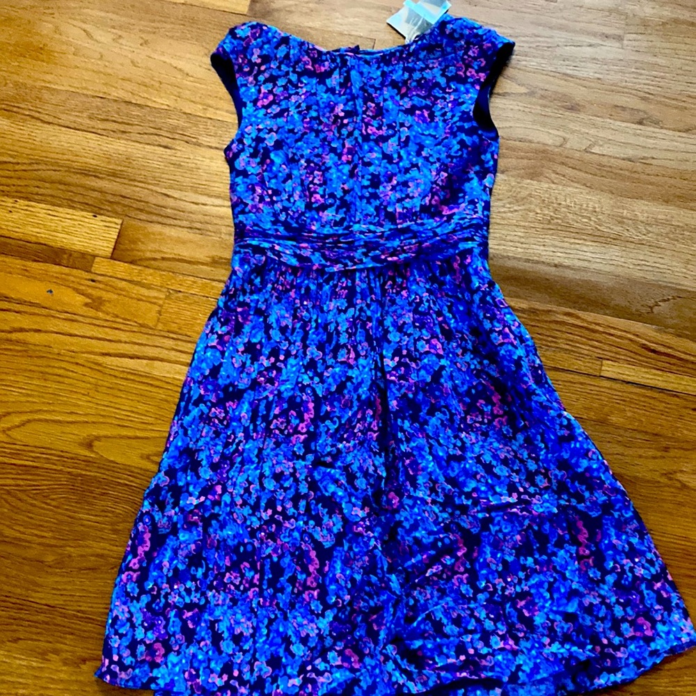 Floral Blue and Purple Women's Dress